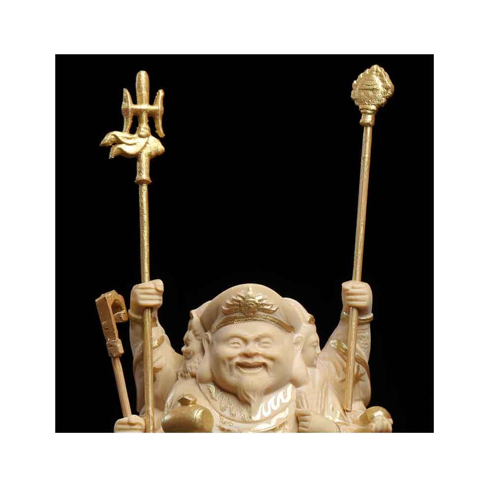 Amazon.co.jp: 仏像 大黒天 置物 三面大黒天 縁起物 開運招福七福神